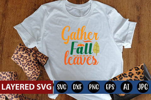 gather fall leaves svg cute file SVG Blessedprint 