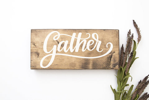 Gather Hand Lettered Cut File SVG SVG Cursive by Camille 