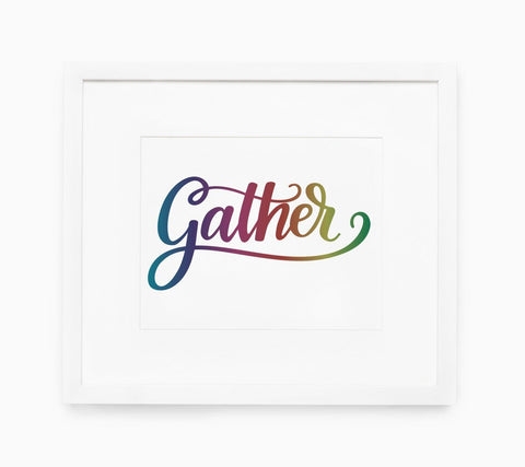 Gather Hand Lettered Cut File SVG SVG Cursive by Camille 