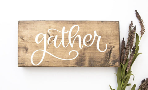 Gather Hand Lettered SVG Cut File SVG Cursive by Camille 