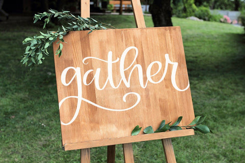 Gather Hand Lettered SVG Cut File SVG Cursive by Camille 