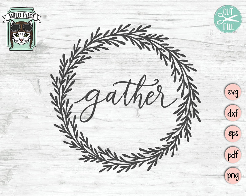 Gather Leaf Wreath SVG Cut File - So Fontsy