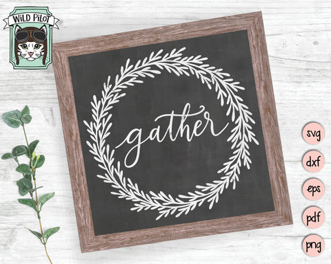 Gather Leaf Wreath SVG Cut File SVG Wild Pilot 