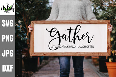 Gather svg for wood sign or decal for Farmhouse Decor SVG The Artsy Spot 