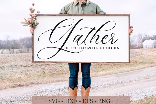 Gather SVG, Gather Sign SVG, Farmhouse Sign svg SVG Chamsae Studio 