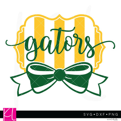 Gators and Bow Wide Stripe Frame SVG Kelly Lollar Designs 