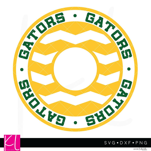 Gators Chevron Monogram Frame SVG Kelly Lollar Designs 