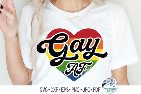 Gay AF Heart SVG SVG Wispy Willow Designs 