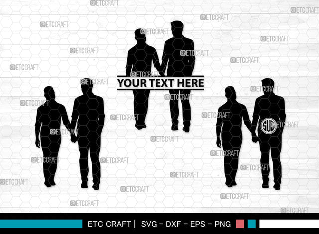 Gay Couple Monogram, Gay Couple Silhouette, Gay Couple SVG, Homosexual Svg, Couple Svg, Gay Svg, SB00363 SVG ETC Craft 