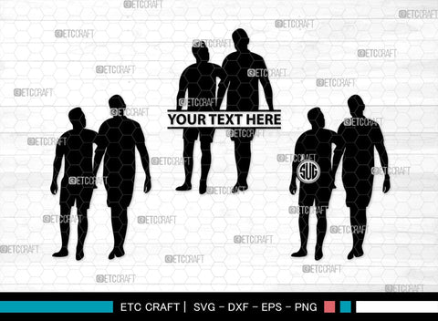 Gay Couple Monogram, Gay Couple Silhouette, Gay Couple SVG, Homosexual Svg, Couple Svg, Gay Svg, SB00363 SVG ETC Craft 