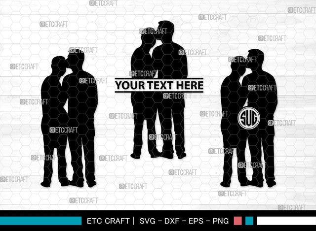 Gay Couple Monogram, Gay Couple Silhouette, Gay Couple SVG, Homosexual Svg, Couple Svg, Gay Svg, SB00363 SVG ETC Craft 