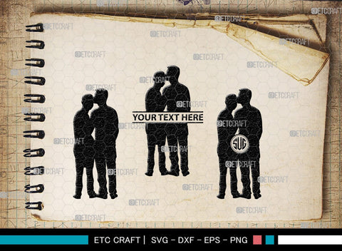 Gay Couple Monogram, Gay Couple Silhouette, Gay Couple SVG, Homosexual Svg, Couple Svg, Gay Svg, SB00363 SVG ETC Craft 