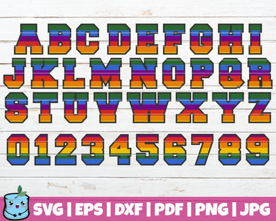 Gay Pride Alphabet And Numbers SVG MintyMarshmallows 