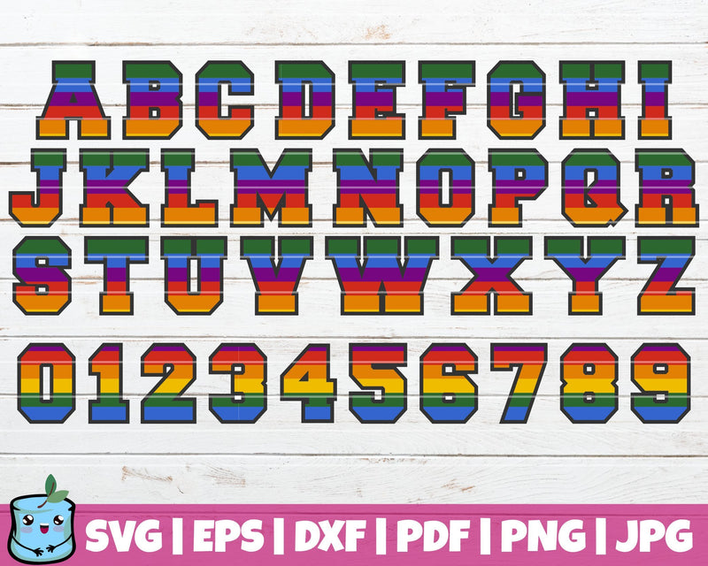 Gay Pride Alphabet And Numbers SVG MintyMarshmallows 
