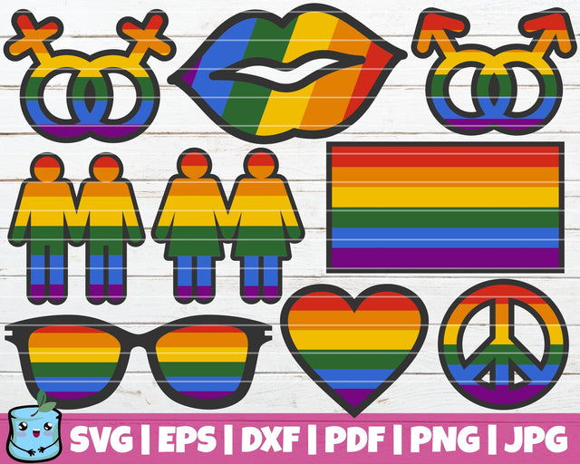 Gay Pride Elements SVG MintyMarshmallows 