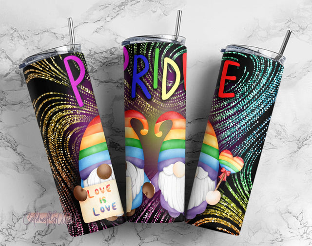 Gay Pride Gnomes Sublimation Design 20 oz Skinny Tumbler Wrap PNG DIGITAL DOWNLOAD only, Straight Design, Lgbtq Tumbler Sublimation CaldwellArt 