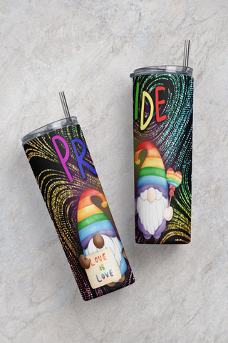 Gay Pride Gnomes Sublimation Design 20 oz Skinny Tumbler Wrap PNG DIGITAL DOWNLOAD only, Straight Design, Lgbtq Tumbler Sublimation CaldwellArt 