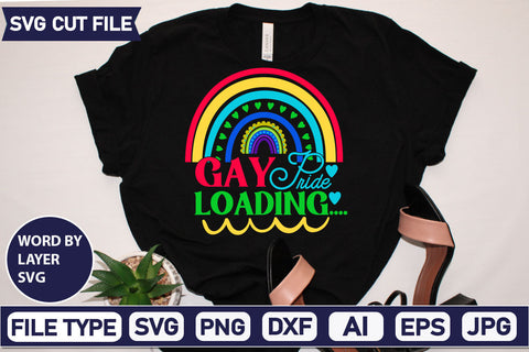 Gay Pride Loading SVG Cut File SVG DesignPlante 503 
