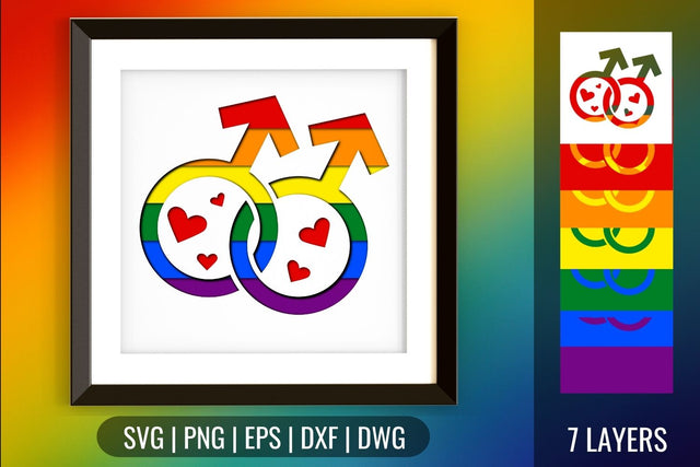 Gay Pride Shadowbox SVG SVG SvgOcean 