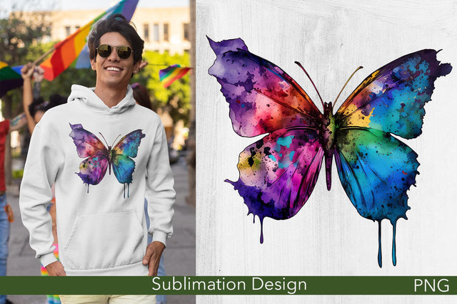 Gay Pride Sublimation Design | Rainbow Butterfly Sublimation Pfiffen's World 