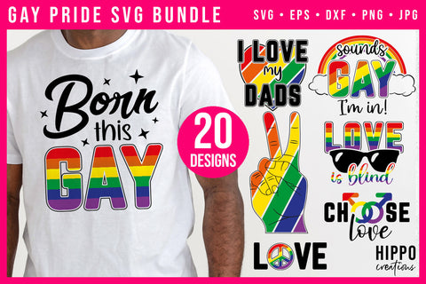 Gay Pride SVG Bundle | 20 Pride Month LGBTQ SVG SVG Hippo Creations 