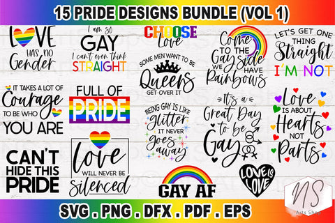 Gay pride SVG Bundle, lgbt svg, gay svg, pride svg, rainbow svg, svg designs, svg quotes, gay flag svg, rainbow flag svg, gay af svg, cricut SVG NS Arts Shop 