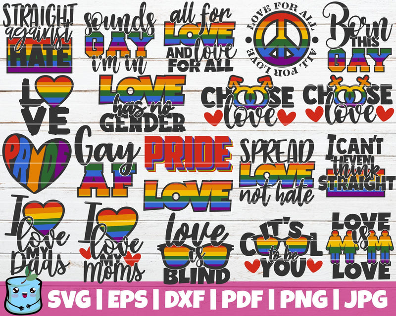 Gay Pride SVG Bundle SVG MintyMarshmallows 
