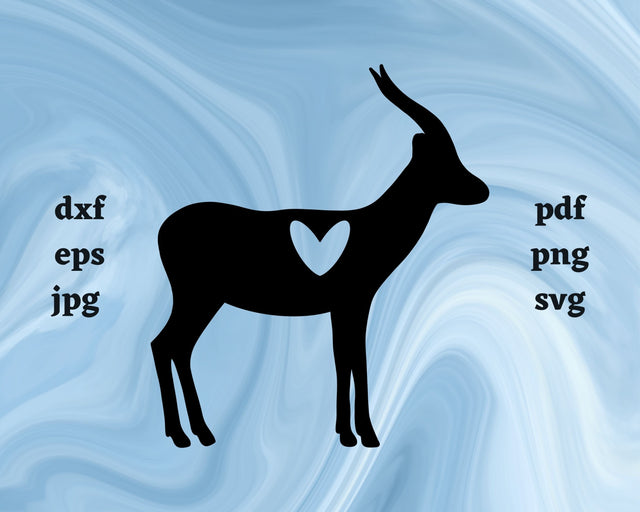 Gazelle Heart SVG Cut File SVG Northern Light SVG 