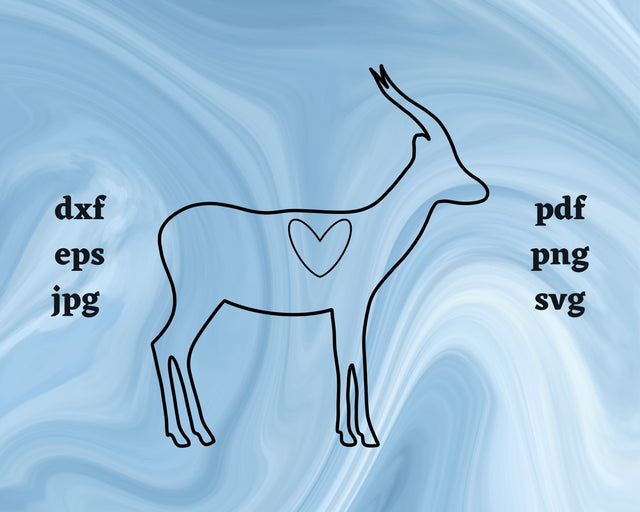 Gazelle Heart SVG Cut File SVG Northern Light SVG 