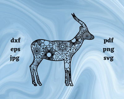 Gazelle Mandala SVG Cut File SVG Northern Light SVG 
