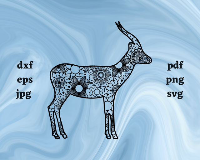 Gazelle Mandala SVG Cut File SVG Northern Light SVG 
