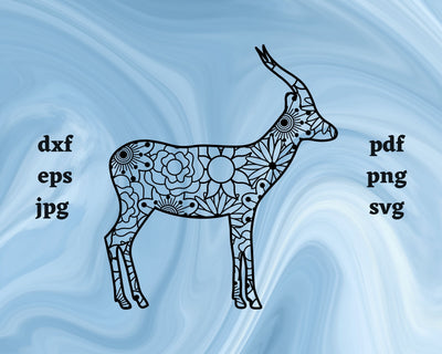 Gazelle Mandala SVG Cut File SVG Northern Light SVG 