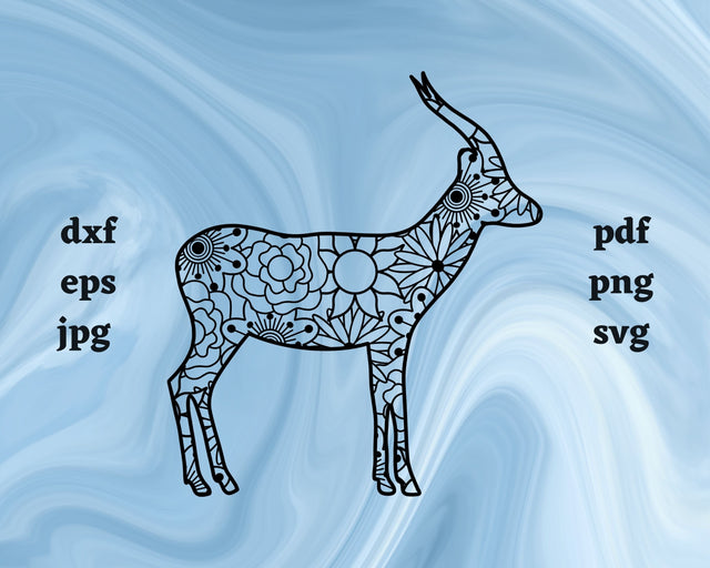 Gazelle Mandala SVG Cut File SVG Northern Light SVG 