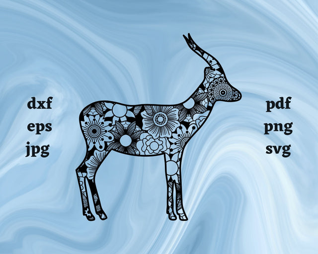 Gazelle Mandala SVG Cut File SVG Northern Light SVG 