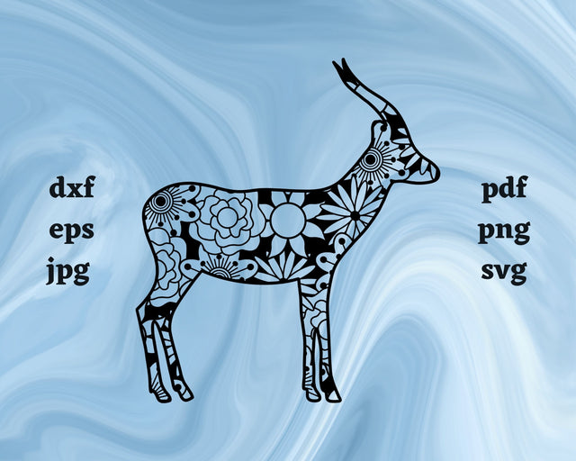 Gazelle Mandala SVG Cut File SVG Northern Light SVG 