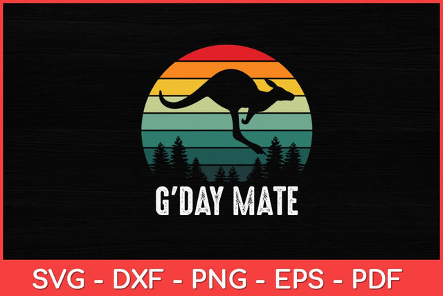 G'Day Mate Kangaroo Australian Symbol Funny Svg Cut File | Kangaroo Svg SVG artprintfile 