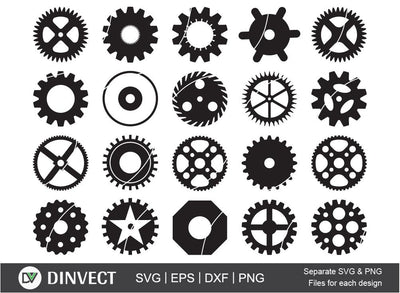 Gear Icon SVG, Garage clipart, Mechanic Silhouette, Cut File, for silhouette, SVG, Eps, Dxf, Png, clipart, Cricut design space, vinyl cut files, Vector, SVG, Cricut, Design Space SVG Dinvect 