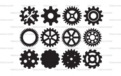 Gears Collection Set (Machine Cog) SVG TribaliumArtSF 
