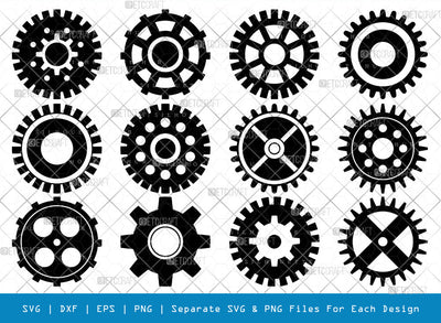 Gears SVG, Gears Silhouette, Metal Gears Svg, Machine Gear Svg, Cogs and Gears Svg, Cog Wheels Svg, Steampunk Cog Gear Svg, Gears Bundle SVG ETC Craft 