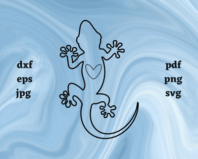 Gecko Heart SVG Cut File SVG Northern Light SVG 