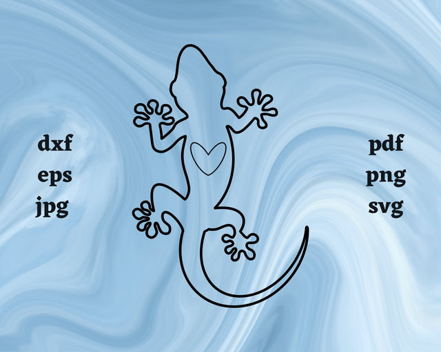 Gecko Heart SVG Cut File SVG Northern Light SVG 