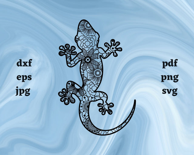 Gecko Mandala SVG Cut File SVG Northern Light SVG 