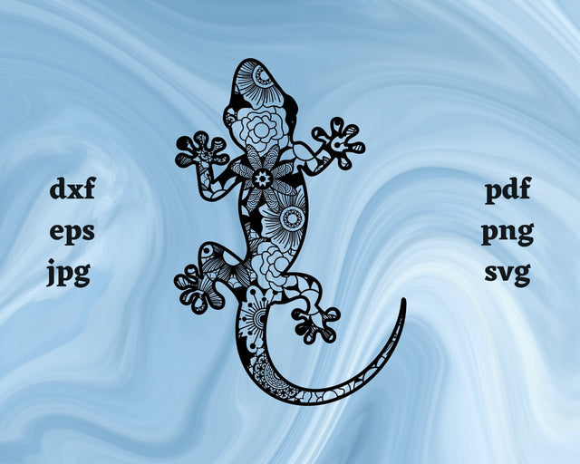Gecko Mandala SVG Cut File SVG Northern Light SVG 