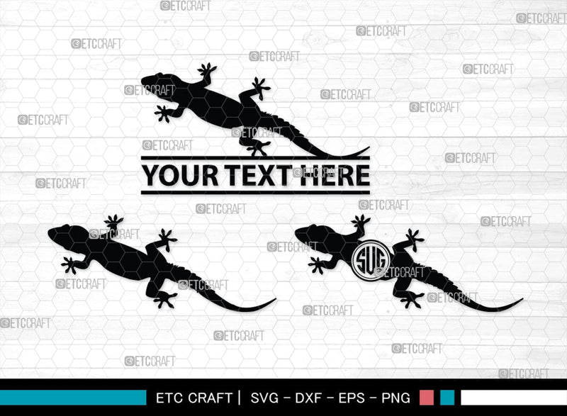 Gecko Monogram, Gecko Silhouette, Gecko SVG, Lizard Svg, Reptile Svg ...