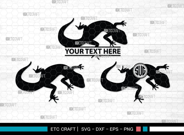 Gecko Monogram, Gecko Silhouette, Gecko SVG, Lizard Svg, Reptile Svg, Chameleon Svg, SB00269 SVG ETC Craft 