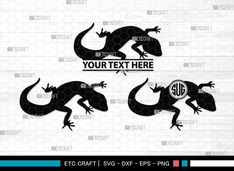 Gecko Monogram, Gecko Silhouette, Gecko SVG, Lizard Svg, Reptile Svg, Chameleon Svg, SB00269 SVG ETC Craft 