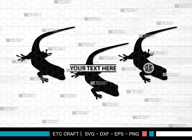 Gecko Monogram, Gecko Silhouette, Gecko SVG, Lizard Svg, Reptile Svg, Chameleon Svg, SB00269 SVG ETC Craft 