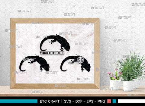 Gecko Monogram, Gecko Silhouette, Gecko SVG, Lizard Svg, Reptile Svg, Chameleon Svg, SB00269 SVG ETC Craft 