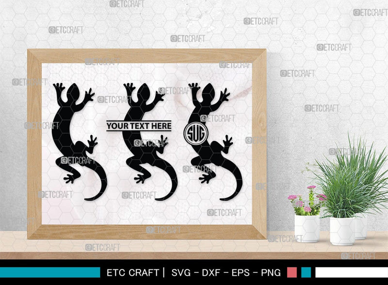 Gecko Monogram, Gecko Silhouette, Gecko SVG, Lizard Svg, Reptile Svg ...