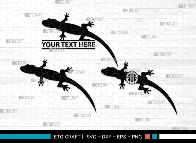 Gecko Monogram, Gecko Silhouette, Gecko SVG, Lizard Svg, Reptile Svg, Chameleon Svg, SB00269 SVG ETC Craft 